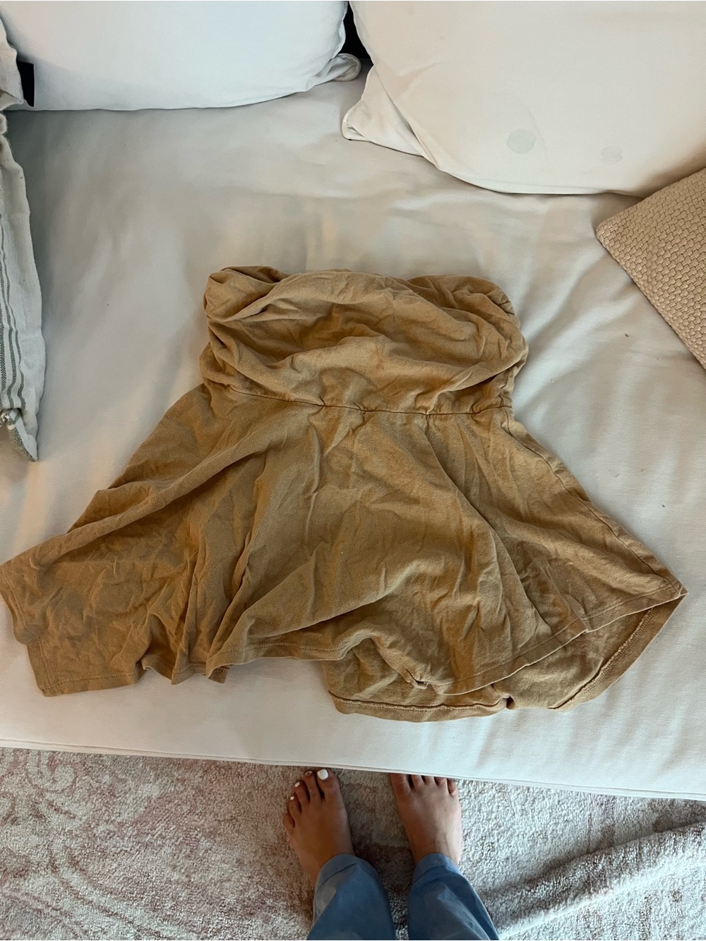 aerie Asymmetrical Skirt in Camel Tan